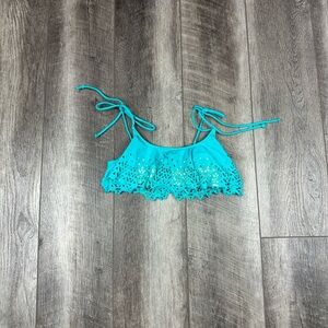 VS Teal Flounce Swim Top